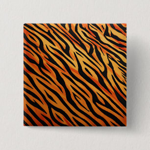 Tiger Stripe Fur Pattern 15 Cm Square Badge
