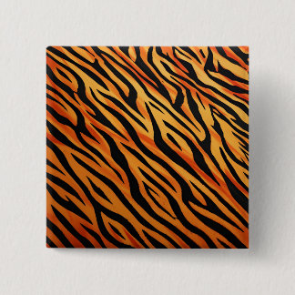 Tiger Stripe Fur Pattern 15 Cm Square Badge