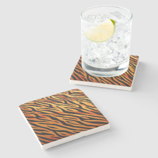 Tiger Stripe Fur Pattern Stone Coaster