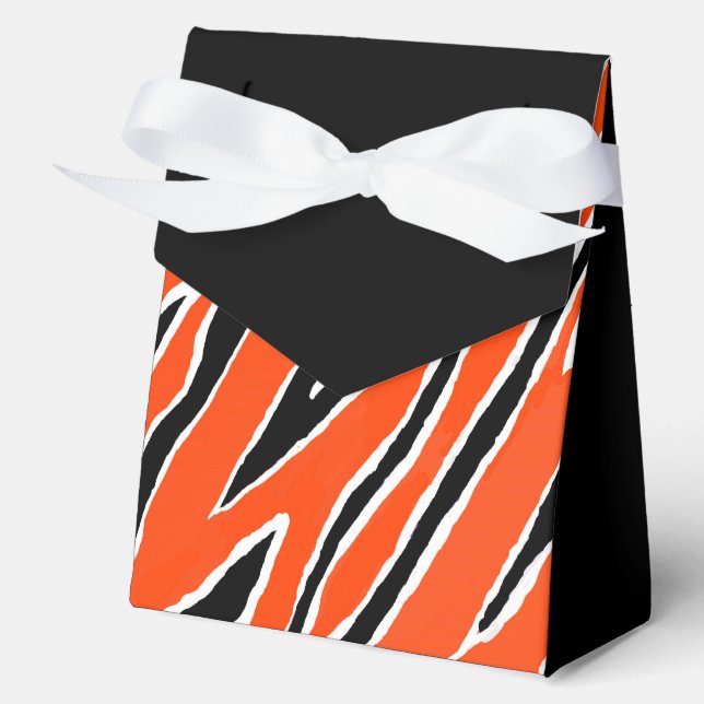 Tiger Stripe/ Orange-Black Favour Box (Front)