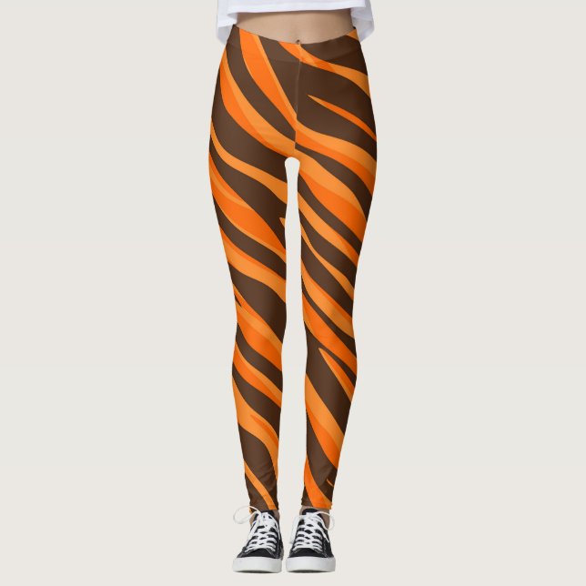 Tiger Stripe Orange Leggings Cincinnati Ohio (Front)