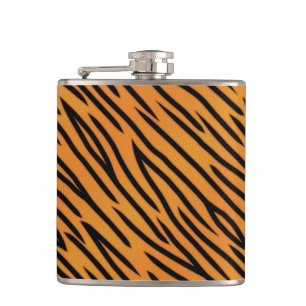 Tiger Stripe Pattern Hip Flask