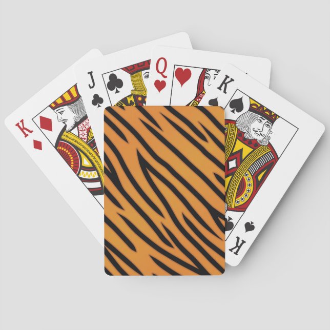 Tiger Stripe Pattern Playing Cards (Back)