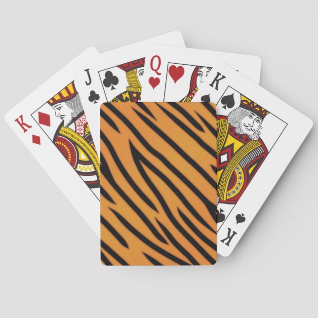 Tiger Stripe Pattern Playing Cards (Back)