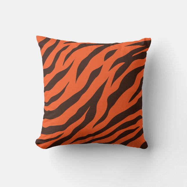 Tiger Stripe Pillow - Animal Print Throw Pillows (Front)
