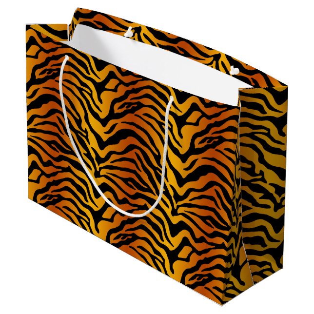 Tiger stripe print large gift bag (Back Angled)