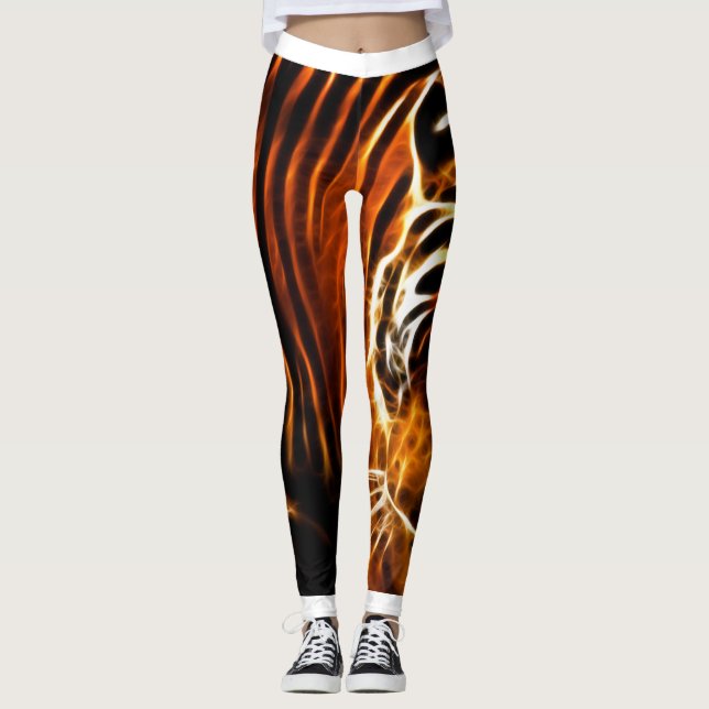 Tiger Stripe Print Leggings & Yoga Pants (Front)