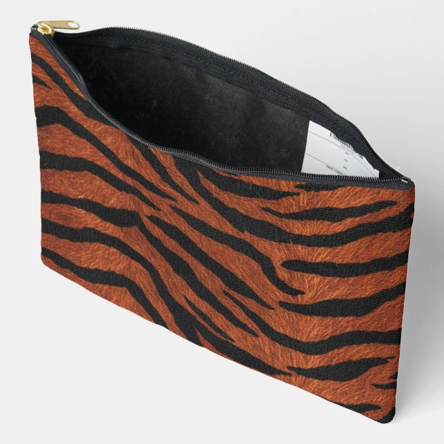 Tiger Stripe Wild Pattern Accessory Pouch (Open)