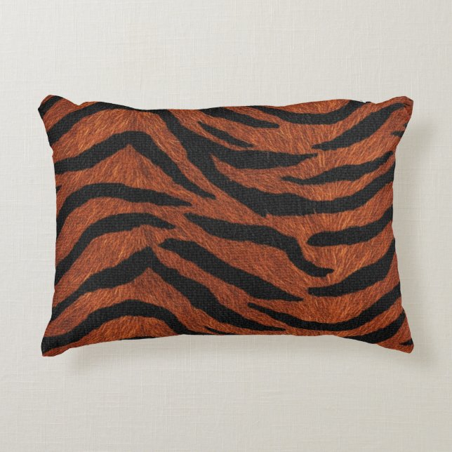 Tiger Stripe Wild Pattern Decorative Cushion (Front)