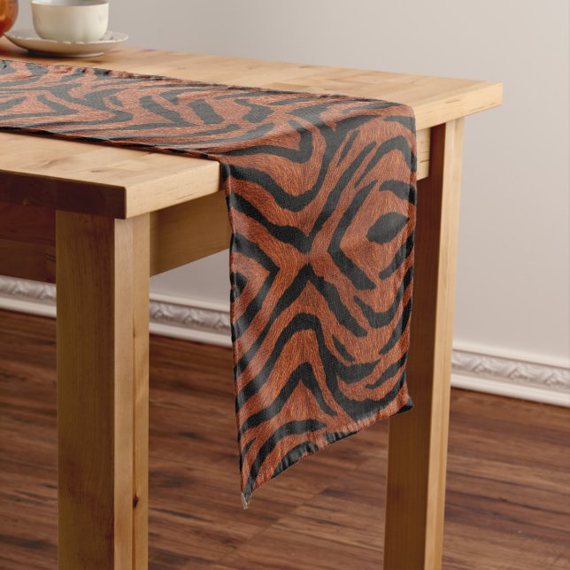 Tiger Stripe Wild Pattern Short Table Runner (In Situ)