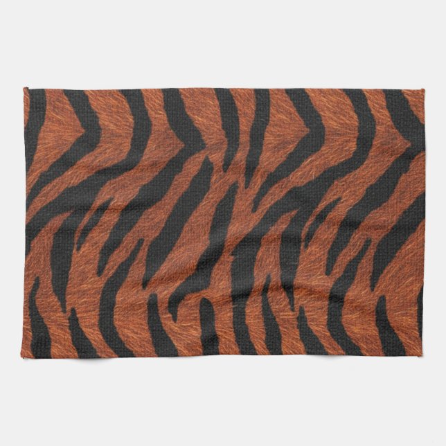 Tiger Stripe Wild Pattern Tea Towel (Horizontal)