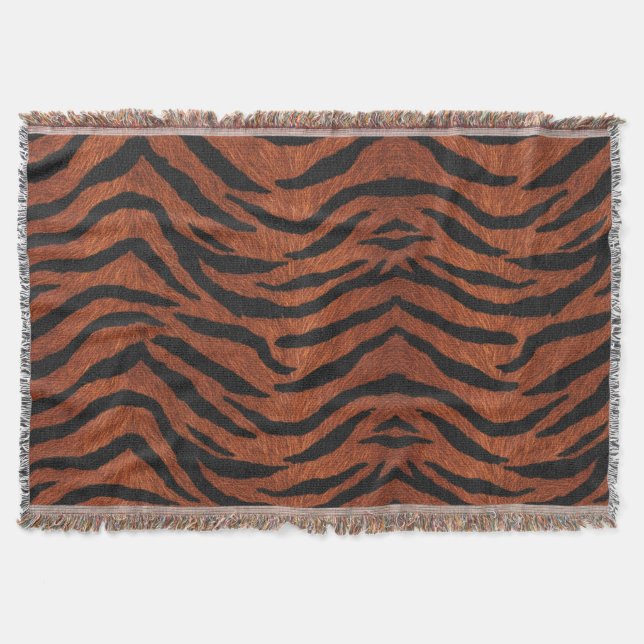 Tiger Stripe Wild Pattern Throw Blanket (Front)