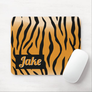 Tiger Striped Black and Orange Mouse Mat