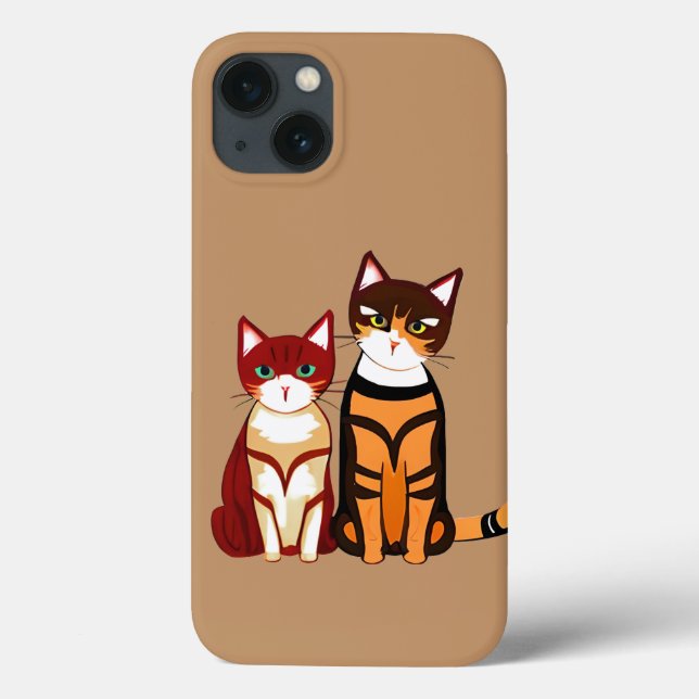 Tiger Striped Cat and Ginger Kitten Case-Mate iPhone Case (Back)