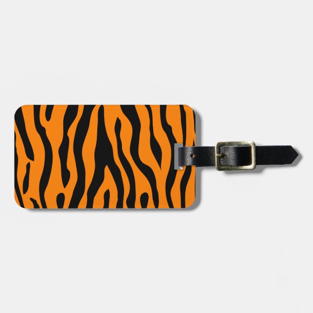 Tiger Striped luggage tag - calling all tigers! (Front Horizontal)