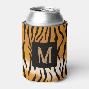 Tiger Striped Monogrammed Can Cooler