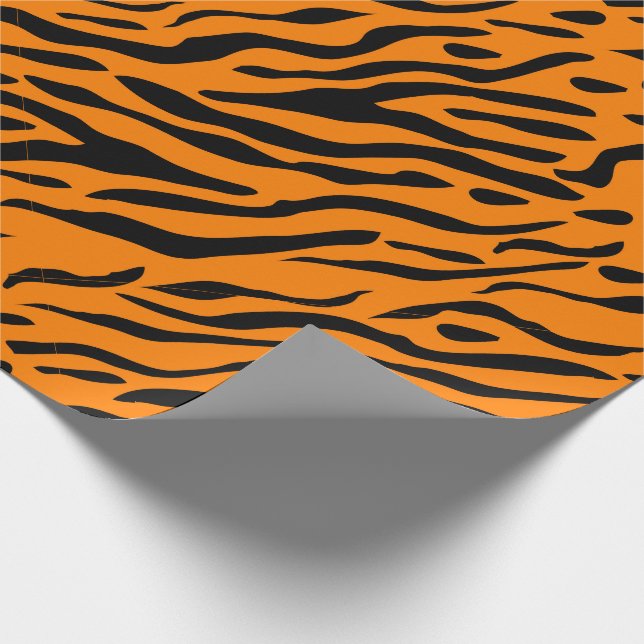 Tiger striped wrapping paper - gifts for tigers! (Corner)