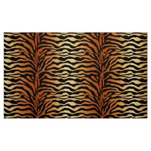 Tiger Stripes Animal Print, Amber, Black and Tan Fabric