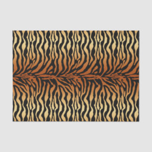 Tiger Stripes Animal Print, Amber, Black and Tan Tissue Paper