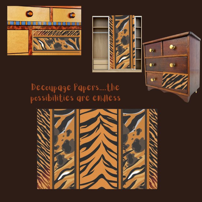Tiger Stripes Animal Print Decoupage  Tissue Paper (Creator Uploaded)