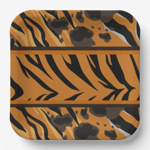 Tiger Stripes Animal Print Paper Plate