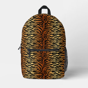 Tiger Stripes Animal Print Rust, Black and Tan Printed Backpack