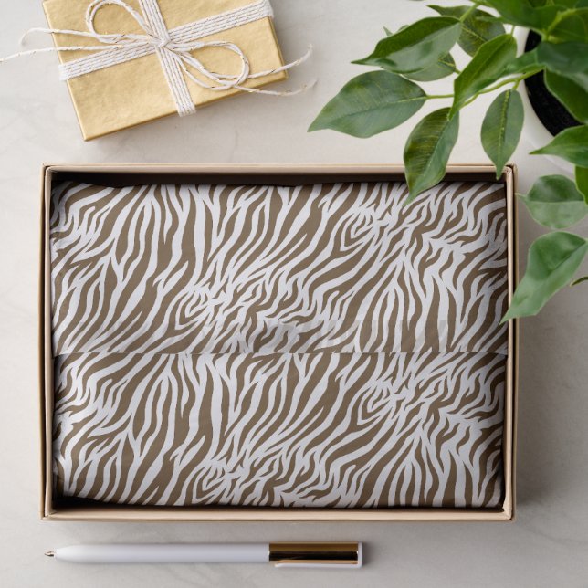 Tiger Stripes Animal Print Seamless Pattern Tissue Paper (Gift)
