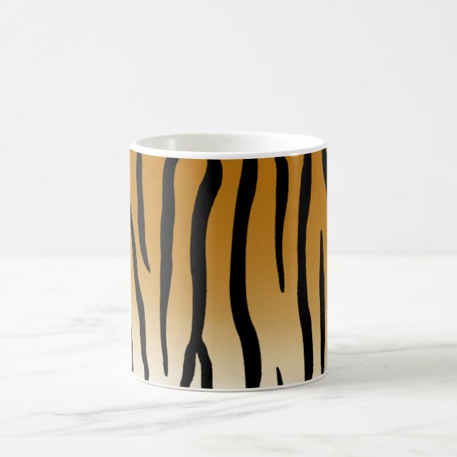 Tiger Stripes Exotic Animal Print Coffee Mug (Center)