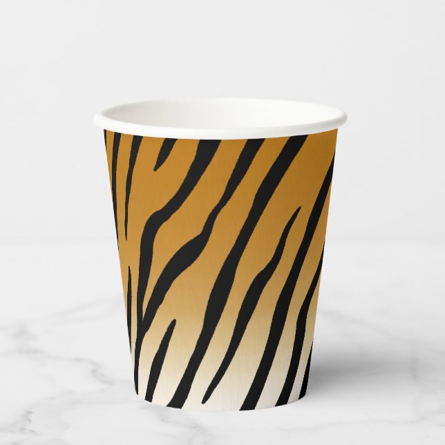 Tiger Stripes Exotic Animal Print Paper Cups (Front)