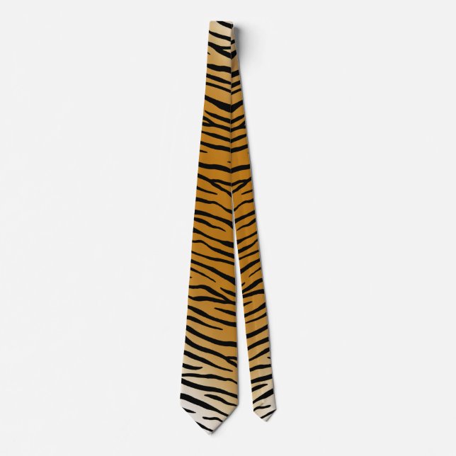 Tiger Stripes Exotic Animal Print Tie (Front)