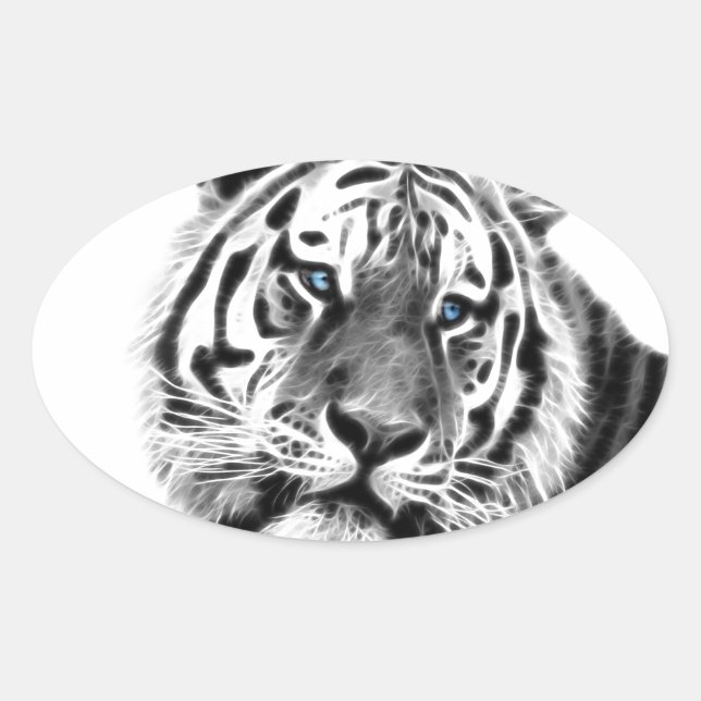 Tiger Stripes Oval Sticker (Front)