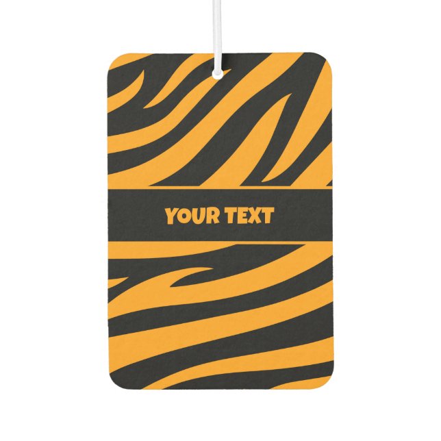Tiger Stripes Pattern with Custom Text Car Air Freshener (Front)