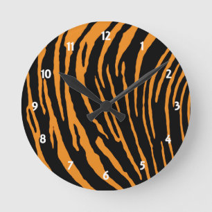 Tiger Stripes Round Clock