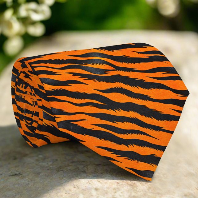 Tiger Stripes Seamless Pattern Fake Leather Animal Tie (Creator Uploaded)