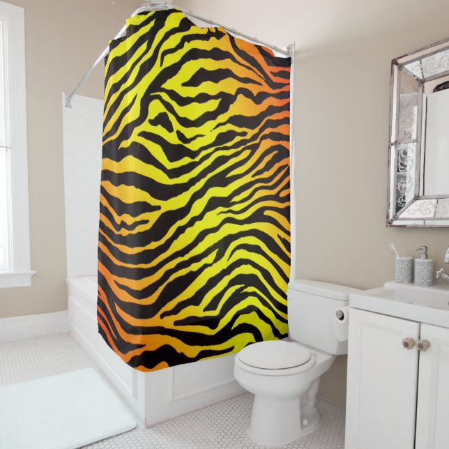 Tiger Stripes Shower Curtain (In Situ)