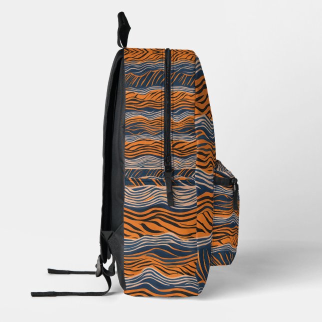 Tiger Stripes Skin Design Printed Backpack (Left)