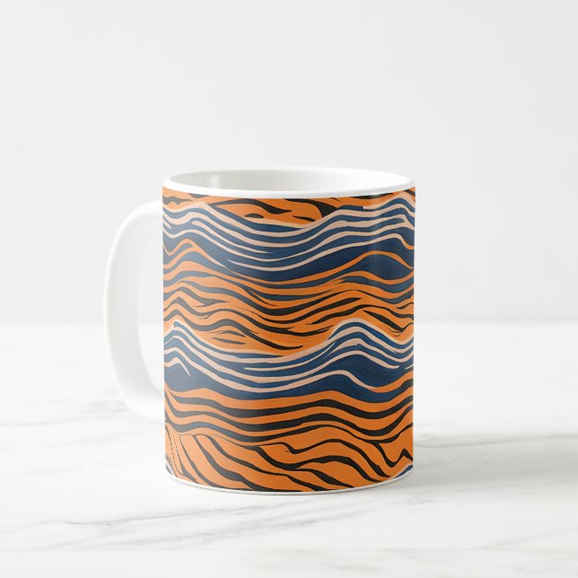 Tiger Stripes Skin Inspired Design Coffee Mug (Front Left)