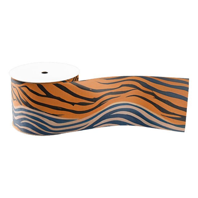 Tiger Stripes Skin Inspired Design Grosgrain Ribbon (Spool)