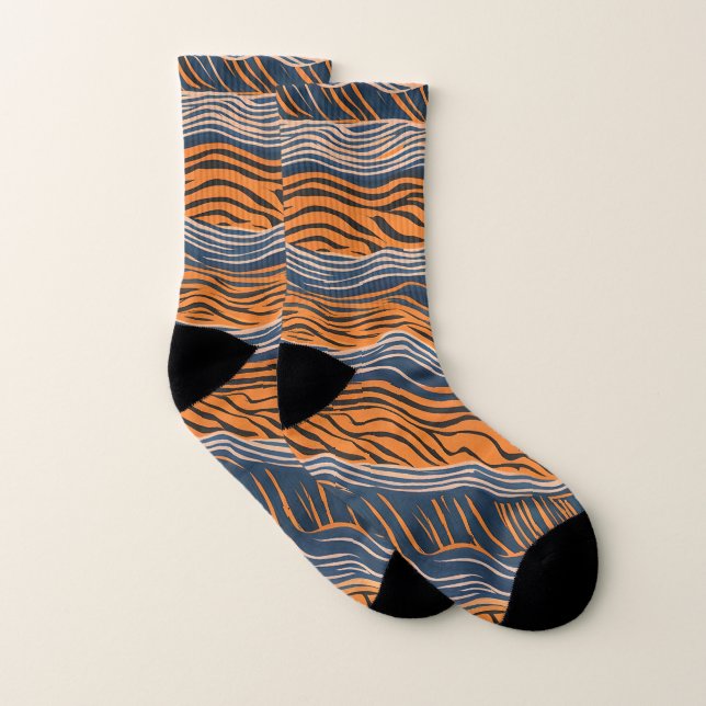 Tiger Stripes Skin Inspired Design Socks (Pair)