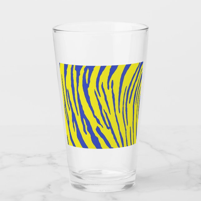 Tiger Stripes Yellow Blue Glass (Front)