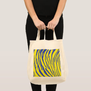 Tiger Stripes Yellow Blue Tote Bag
