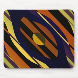 Tiger Sunset Orange Black Yellow Blue Pattern Mouse Mat