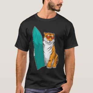 Tiger Surfer Surfboard T-Shirt