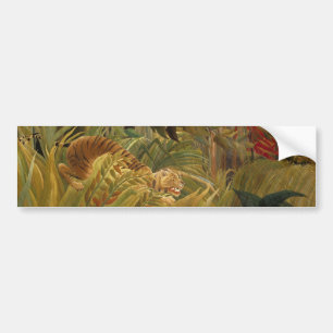 Tiger Surprised in a Tropical Storm Bumper Sticker