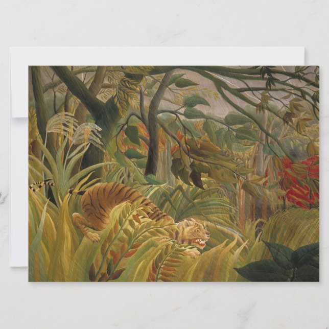 Tiger Surprised in a Tropical Storm Card (Front)