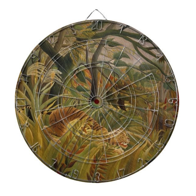 Tiger Surprised in a Tropical Storm Dartboard (Front)