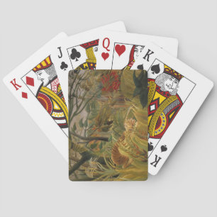 Tiger Surprised in a Tropical Storm Playing Cards