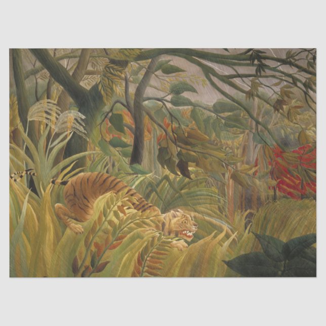 Tiger Surprised in a Tropical Storm Tissue Paper (Front)