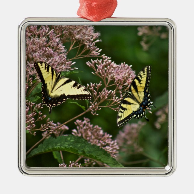 Tiger Swallowtail Butterflies on Joe Pye Weed Metal Tree Decoration (Front)