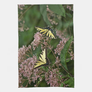 Tiger Swallowtail Butterflies on Joe Pye Weed Tea Towel